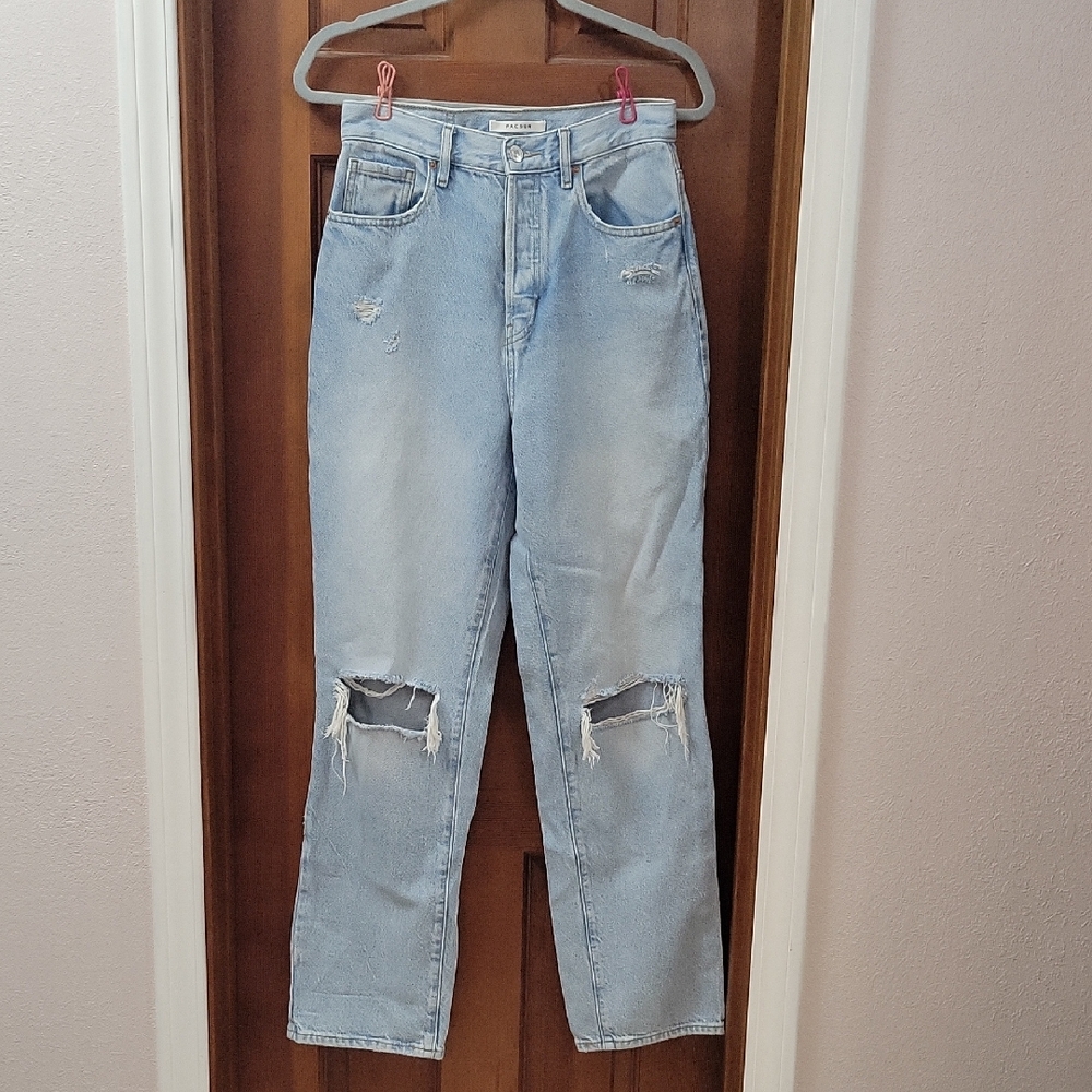 PacSun Distressed Light Denim Dad Jeans